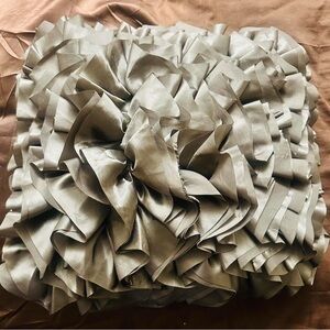 Elegant Gray Ruffled Accent Pillow